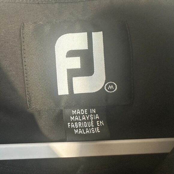 FootJoy Golf Shirt Short Sleeve Men's M Black Windbreaker Lightweight - Picture 4 of 8